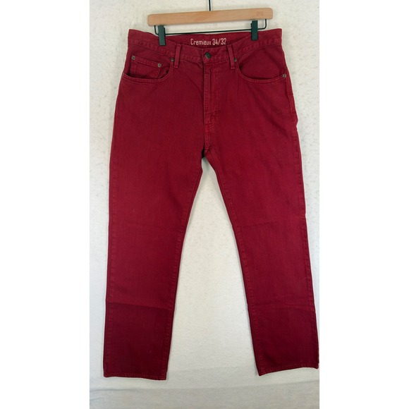 Cremieux Other - Cremieux Mens Straight Leg Jeans Red 100% Cotton Denim Pants 34x32